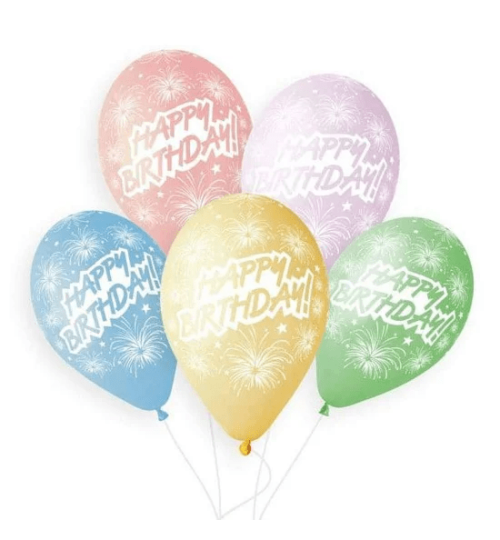 Балон Happy Birthday със заря