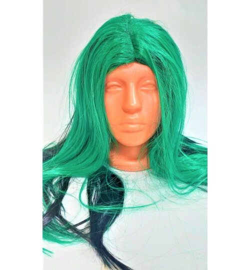 Черно зелена перука