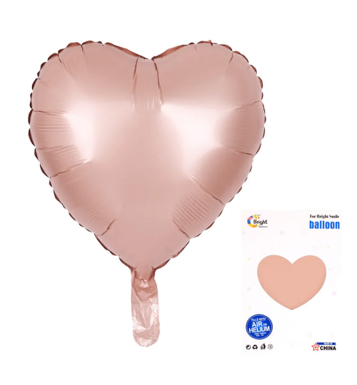 Балон сърце - матиран металик фолио