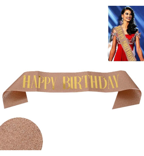 Брокатена лента Happy Birthday
