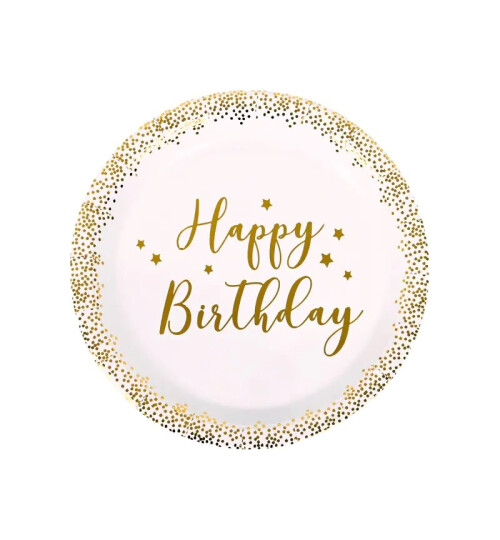 Парти чинии Happy Birthday - 23 см. 