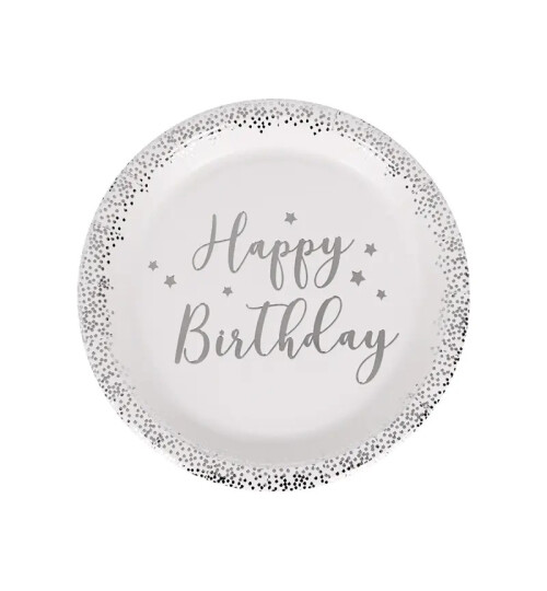 Парти чинии Happy Birthday - 23 см.