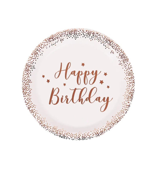 Парти чинии Happy Birthday - 23 см.