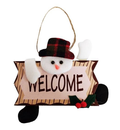 Коледна фигура с табела Welcome