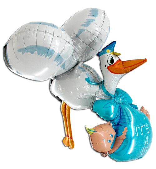 Фолиев балон Щъркел с бебе 3D