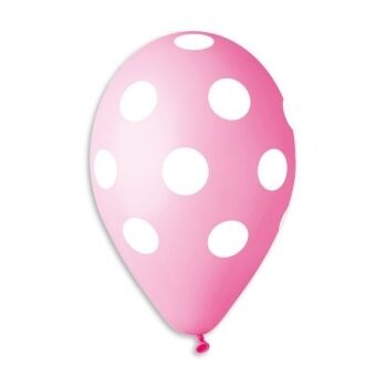 Розови балони на бели точки