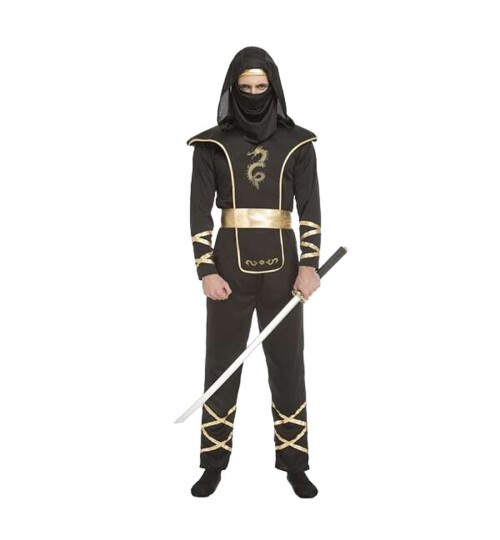 Дамски карнавален костюм My Other Me Black Ninja Mono, Размер XXL