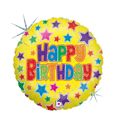 Балон Happy Birthday със звезди