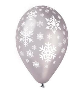 Балони на снежинки - металик
