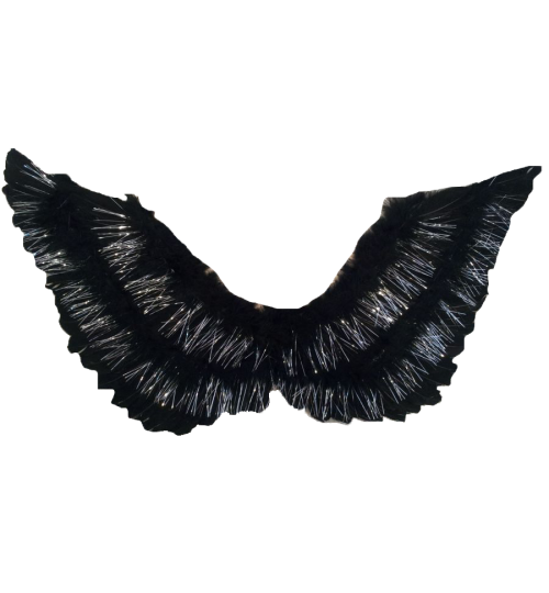 Ангелски крила с пух черни