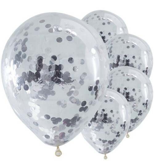 Балони с конфети сребърни