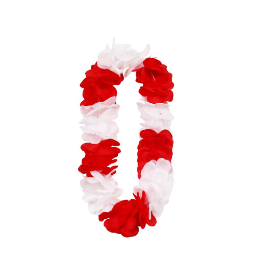 Хавайски гердан червено - бял