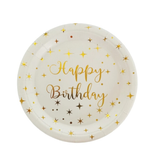 Парти чинии Happy Birthday  - 23 см.