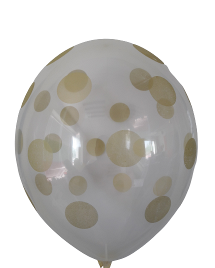 Прозрачни балони със златни точки
