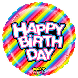 Фолиев балон Happy Birthday Rainbow“ 21′
