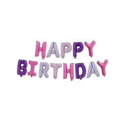 Фолиеви балони букви Happy Birthday лилави