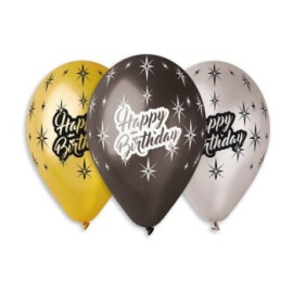Балон Happy Birthday - металик