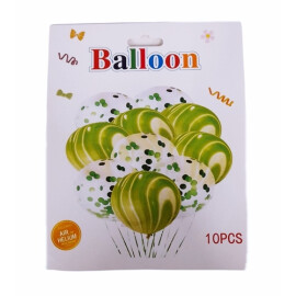 Комплект балони с конфети -  10 броя зелени