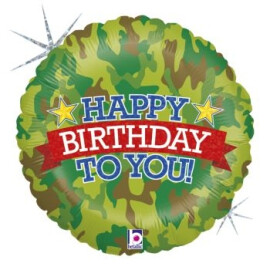 Балон Happy Birthday военен мотив