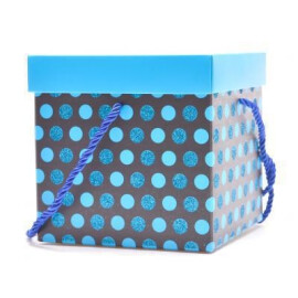 Подаръчна кутия сини точки