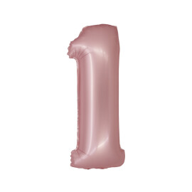 Фолиев балон номер 1 светло розов мат Smart 76 см