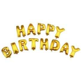 Фолиеви балони букви Happy Birthday златни