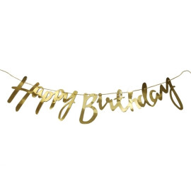 Парти надпис Happy Birthday зластен