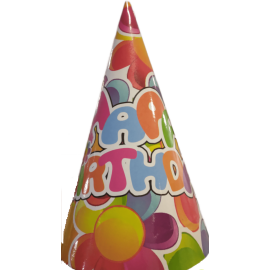 Парти шапки Happy Birthday  - 20см. 