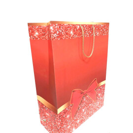 Подаръчна торбичка червена панделка